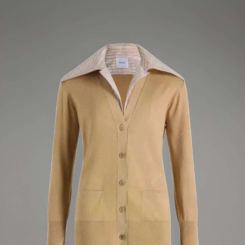 PATOU Trompe L'oeil Cotton Cardigan — Retail $1,090, Now $240 size S